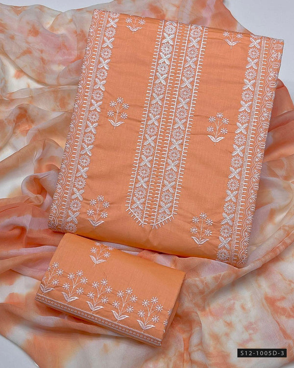 3 PC Unstitched Cotton Lawn Dress Collection - S12-1005D