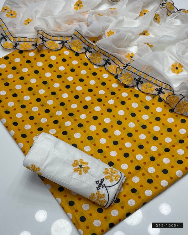 3 PC Unstitched Lawn Dress Collection - S12-1005F